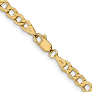 16" 10k Yellow Gold 4.3mm Hollow Curb Link Chain