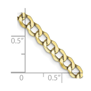 16" 10k Yellow Gold 4.3mm Hollow Curb Link Chain