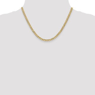 18" 10k Yellow Gold 4.3mm Hollow Curb Link Chain