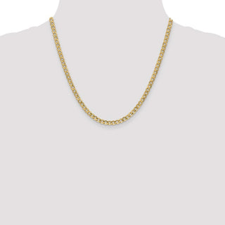 20" 10k Yellow Gold 4.3mm Hollow Curb Link Chain