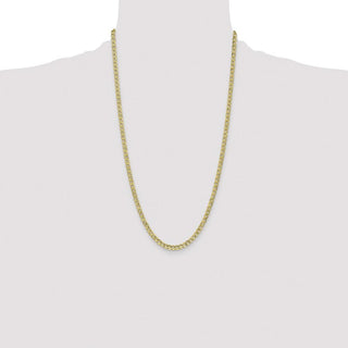 26" 10k Yellow Gold 4.3mm Hollow Curb Link Chain