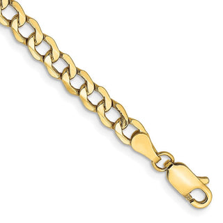 7" 10k Yellow Gold 4.3mm Hollow Curb Link Chain