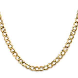 22" 10k Yellow Gold 5.25mm Hollow Curb Link Chain