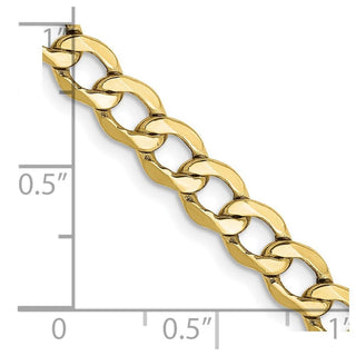 22" 10k Yellow Gold 5.25mm Hollow Curb Link Chain