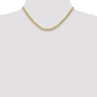16" 10k Yellow Gold 5.25mm Hollow Curb Link Chain