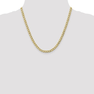 20" 10k Yellow Gold 5.25mm Hollow Curb Link Chain