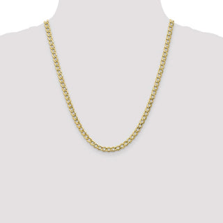 22" 10k Yellow Gold 5.25mm Hollow Curb Link Chain