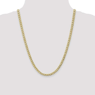 24" 10k Yellow Gold 5.25mm Hollow Curb Link Chain