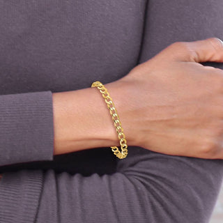 8" 10k Yellow Gold 5.25mm Hollow Curb Link Chain