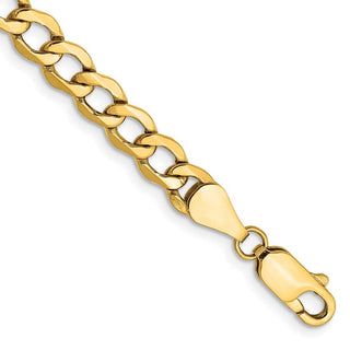 7" 10k Yellow Gold 5.25mm Hollow Curb Link Chain
