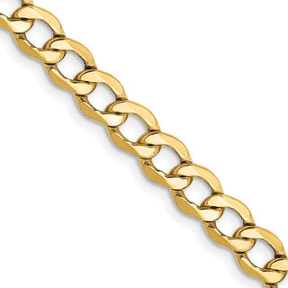 22" 10k Yellow Gold 5.25mm Hollow Curb Link Chain