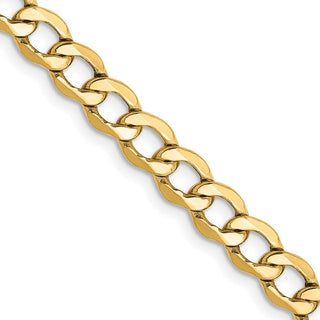 16" 10k Yellow Gold 5.25mm Hollow Curb Link Chain