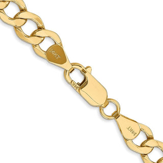 26" 10k Yellow Gold 6.5mm Hollow Curb Link Chain