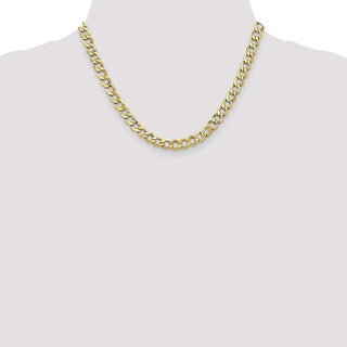 18" 10k Yellow Gold 6.5mm Hollow Curb Link Chain