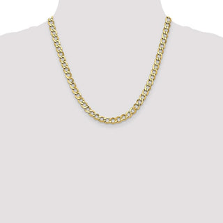 20" 10k Yellow Gold 6.5mm Hollow Curb Link Chain