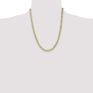 22" 10k Yellow Gold 6.5mm Hollow Curb Link Chain