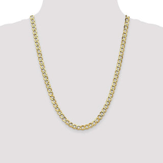 24" 10k Yellow Gold 6.5mm Hollow Curb Link Chain