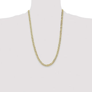 26" 10k Yellow Gold 6.5mm Hollow Curb Link Chain