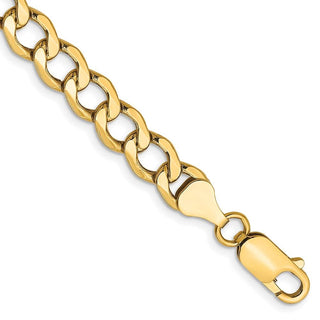 8" 10k Yellow Gold 6.5mm Hollow Curb Link Chain