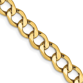 26" 10k Yellow Gold 6.5mm Hollow Curb Link Chain
