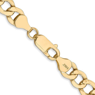 26" 10k Yellow Gold 7mm Hollow Curb Link Chain