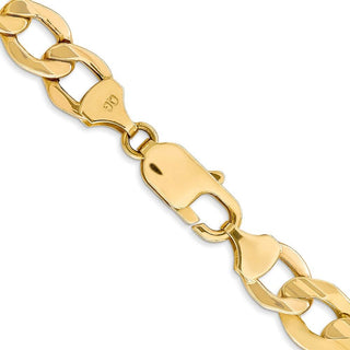 26" 10k Yellow Gold 9mm Hollow Curb Chain