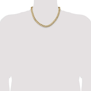 18" 10k Yellow Gold 9mm Hollow Curb Chain