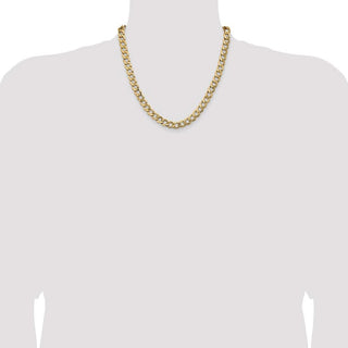 20" 10k Yellow Gold 9mm Hollow Curb Chain