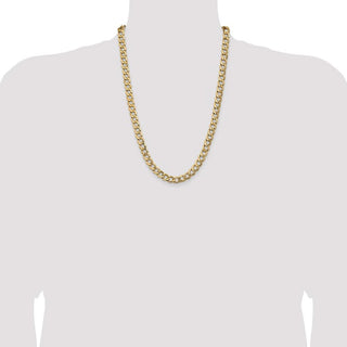 24" 10k Yellow Gold 9mm Hollow Curb Chain