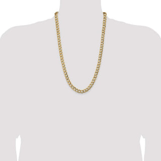 26" 10k Yellow Gold 9mm Hollow Curb Chain