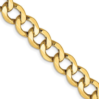 24" 10k Yellow Gold 9mm Hollow Curb Chain