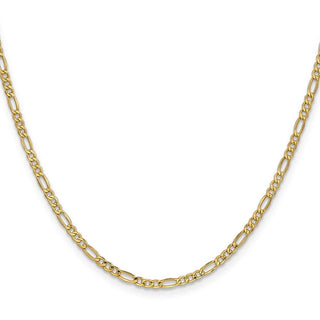24" 10k Yellow Gold 2.5mm Hollow Figaro Chain
