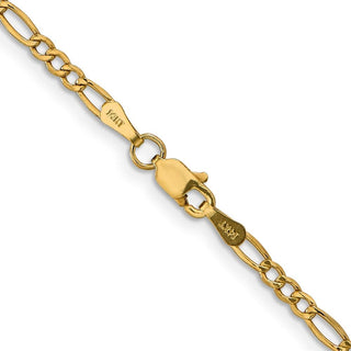 24" 10k Yellow Gold 2.5mm Hollow Figaro Chain