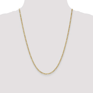 24" 10k Yellow Gold 2.5mm Hollow Figaro Chain