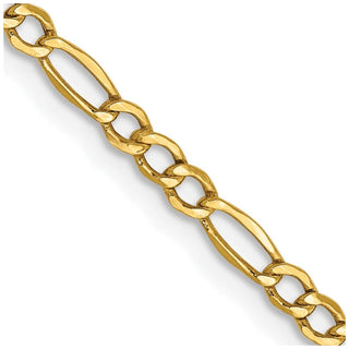 24" 10k Yellow Gold 2.5mm Hollow Figaro Chain