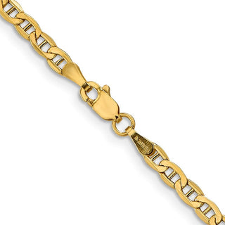 24" 10k Yellow Gold 3.2mm Hollow Anchor Chain