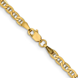 20" 10k Yellow Gold 3.2mm Hollow Anchor Chain