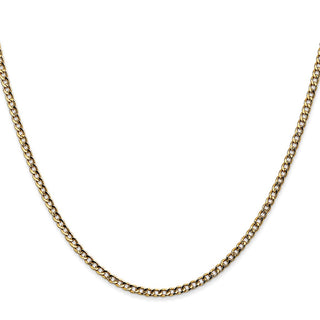 22" 10k Yellow Gold 2.5mm Hollow Curb Link Chain