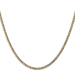 18" 10k Yellow Gold 2.5mm Hollow Curb Link Chain