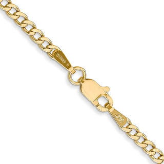 18" 10k Yellow Gold 2.5mm Hollow Curb Link Chain