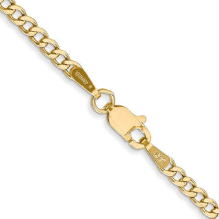 26" 10k Yellow Gold 2.5mm Hollow Curb Link Chain