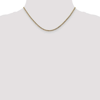 16" 10k Yellow Gold 2.5mm Hollow Curb Link Chain