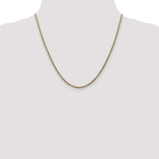 20" 10k Yellow Gold 2.5mm Hollow Curb Link Chain