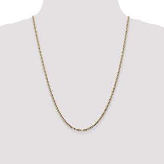 24" 10k Yellow Gold 2.5mm Hollow Curb Link Chain