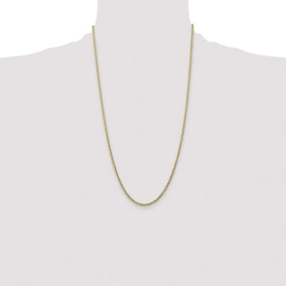 26" 10k Yellow Gold 2.5mm Hollow Curb Link Chain