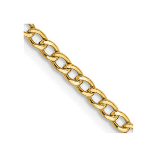 22" 10k Yellow Gold 2.5mm Hollow Curb Link Chain