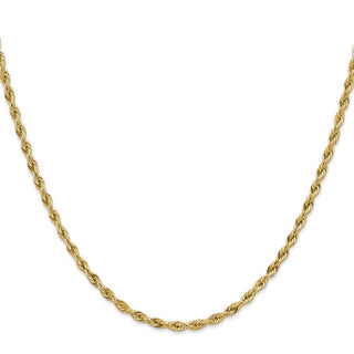 24" 10k Yellow Gold 3mm Hollow Rope Chain