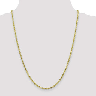 24" 10k Yellow Gold 3mm Hollow Rope Chain