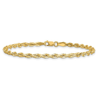 9" 10k Yellow Gold 3mm Hollow Rope Chain