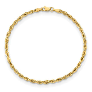 9" 10k Yellow Gold 3mm Hollow Rope Chain